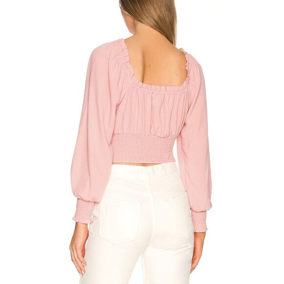 NWT 1. STATE Revolve Long Sleeve Smocked Blouse in Blush Sz. XL - Picture 3 of 5